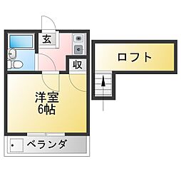 リベルテ左京山 1Kの間取図画像