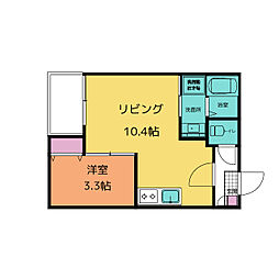 名古屋市緑区大高町字鷲津アパート 1LDKの間取図画像