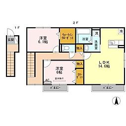 ソレール 2LDKの間取図画像