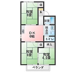 ハイツ神宮戸A棟 3DKの間取図画像