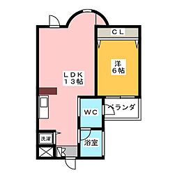 SKBUILDING2 1LDKの間取図画像