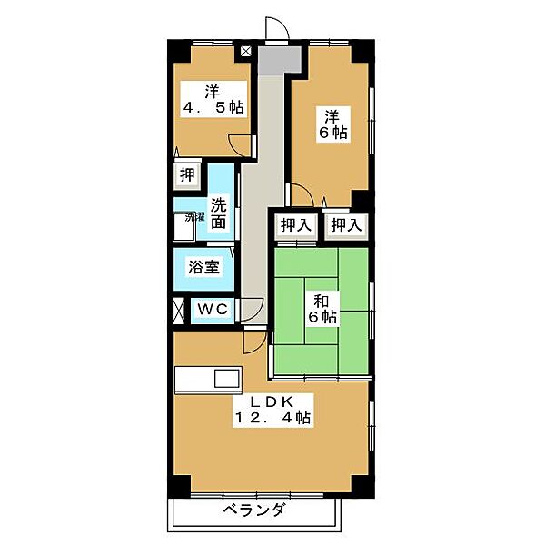 ガーデンテラス加藤二番館 ｜愛知県名古屋市港区当知２丁目(賃貸マンション3LDK・4階・62.70㎡)の写真 その2