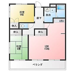 ブランドール 2LDKの間取図画像