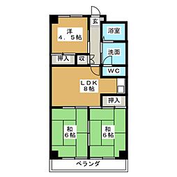 ラ・ポルト 3LDKの間取図画像