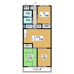 グレイス3 3LDKの間取図画像