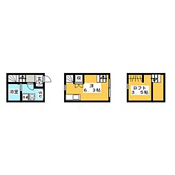 ル・ココン新川町2 ワンルームの間取図画像