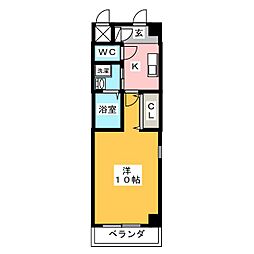 プルミエコート 1Kの間取図画像
