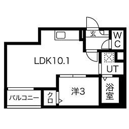 Jackkansei3 1LDKの間取図画像