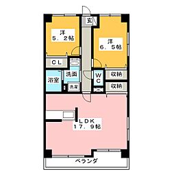 ハイツメイヨン 2LDKの間取図画像