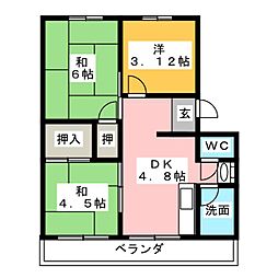 メゾン冨田 2SDKの間取図画像
