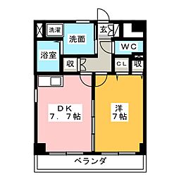 スプリングプレイス 1DKの間取図画像