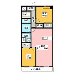 Bluegrass 2LDKの間取図画像