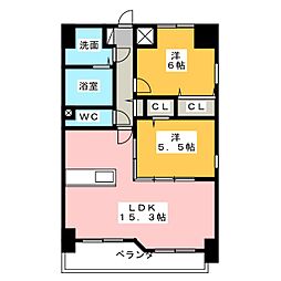 カーサジマーレ 2LDKの間取図画像
