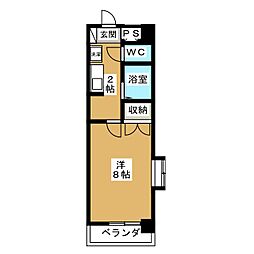 シティーライフ港陽 1Kの間取図画像