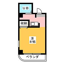 シーブリーズ東海 ワンルームの間取図画像