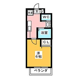 A・CITY港宝神 1Kの間取図画像