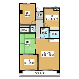 第三グランドハイツ服部 4LDKの間取図画像