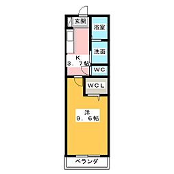 ベレオ稲永 1Kの間取図画像