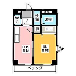 アビタシオン山田 1DKの間取図画像