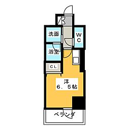 ベレーサ築地口ステーションタワー ワンルームの間取図画像