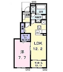 フェイバー ヒロ 1LDKの間取図画像