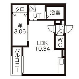 Warrenkansei2 1LDKの間取図画像