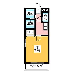 ポートタウンドルフィン2 1Kの間取図画像