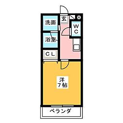 ポートタウンドルフィン2 1Kの間取図画像
