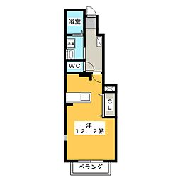 ウエストン遠若 1Kの間取図画像