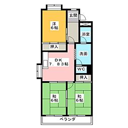 ファミール藤 3DKの間取図画像