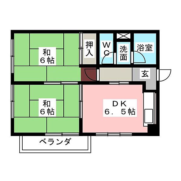 ライフイン一社 ｜愛知県名古屋市名東区一社２丁目(賃貸マンション2DK・2階・43.00㎡)の写真 その2