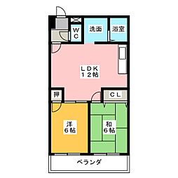 ジュネス青山 2LDKの間取図画像