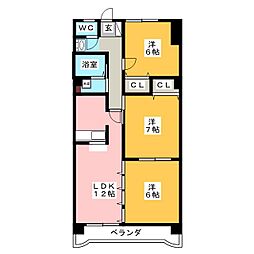 サンシティ貴船 3LDKの間取図画像