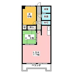 グランドハイリス上社 2LDKの間取図画像