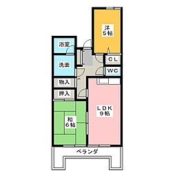 グランドハイリス上社 2LDKの間取図画像