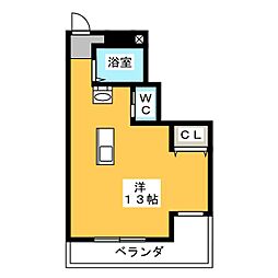 レジデンス一社 ワンルームの間取図画像