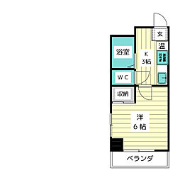 メゾン・ド・星ケ丘セーヌ 1Kの間取図画像