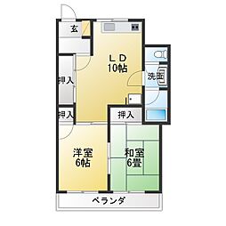ファランステール1 2DKの間取図画像