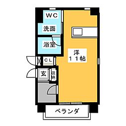 Marche3 ワンルームの間取図画像