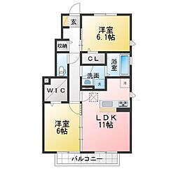 フィエルテ2 2LDKの間取図画像