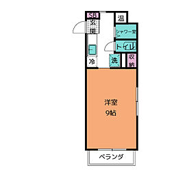 パールマンション社台 1Kの間取図画像