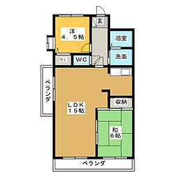 ノダグランデ 2LDKの間取図画像