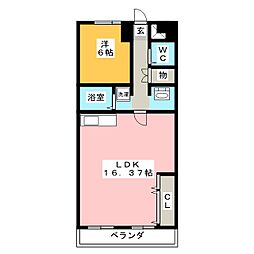 シャロン一社 1LDKの間取図画像