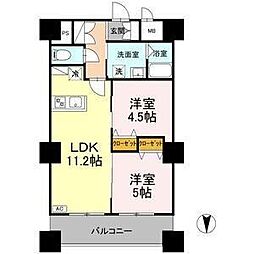 名古屋市名東区亀の井2丁目マンション 2LDKの間取図画像