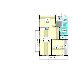 シェモア 2LDKの間取図画像