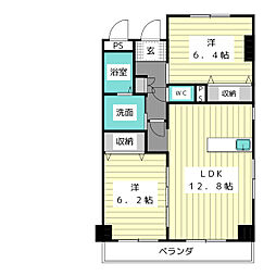 フォレストスクエアシバタ 2LDKの間取図画像