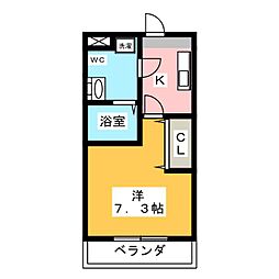 ACROYASHIRODAI 1Kの間取図画像
