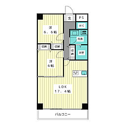 ブールヴァールNOMA 2LDKの間取図画像