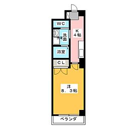 一色館 1Kの間取図画像
