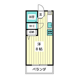 サンコーポ・牧 ワンルームの間取図画像
